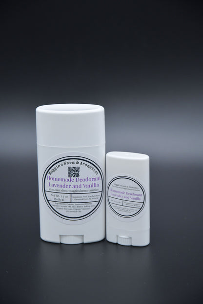 Large and small Lavender and Vanilla deodorant sticks