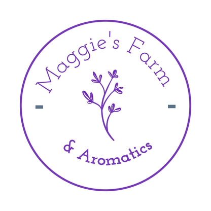 Purple Maggie's Farm and Aromatics circular logo