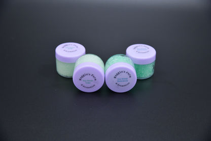 Four Lime and Spearmint sugar lip scrub jars