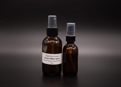 Two sizes of amber pillow and linen spray