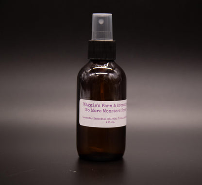 Close view of an amber kids room spray bottle