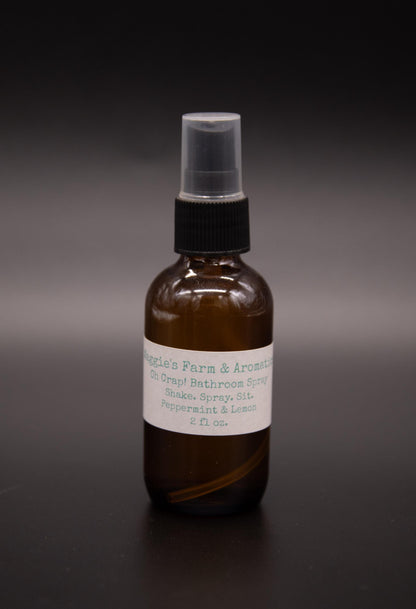 Single amber Oh Crap bathroom spray bottle