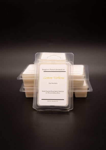 Lemon Verbena soy wax melt package displayed in front of two packages