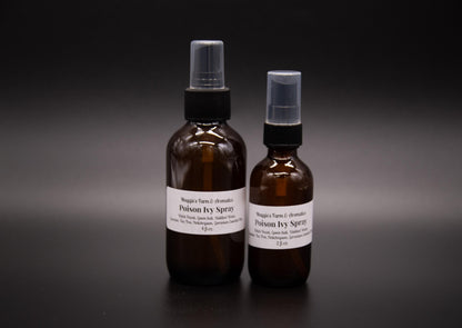 Two sizes of amber outdoor skin spray