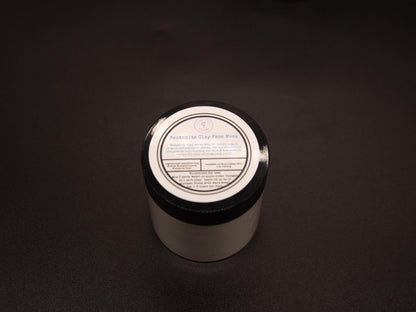 Single bentonite clay face mask jar viewed from above
