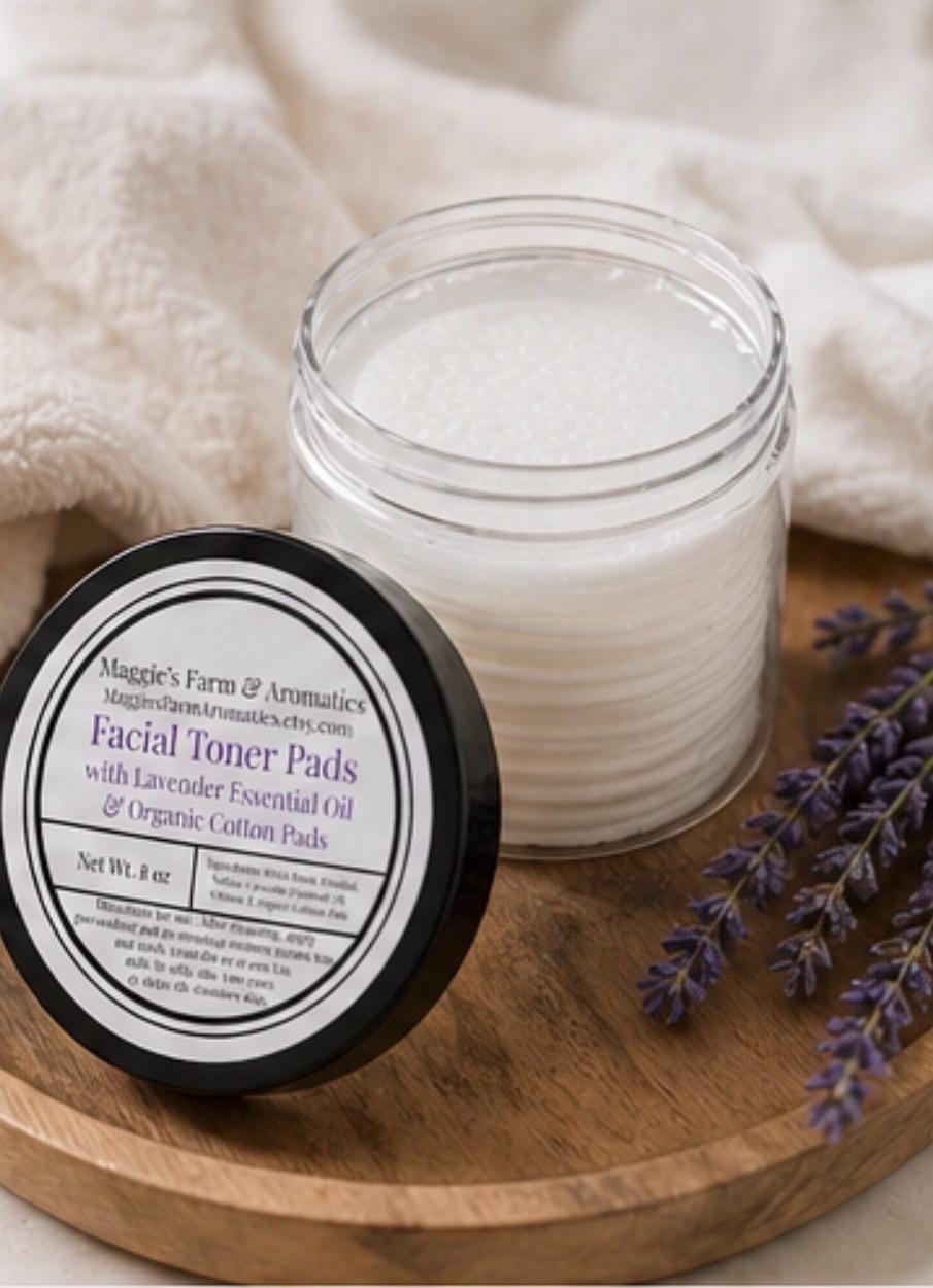 Facial Toner Pads product photo from Maggie's Farm & Aromatics Etsy listing