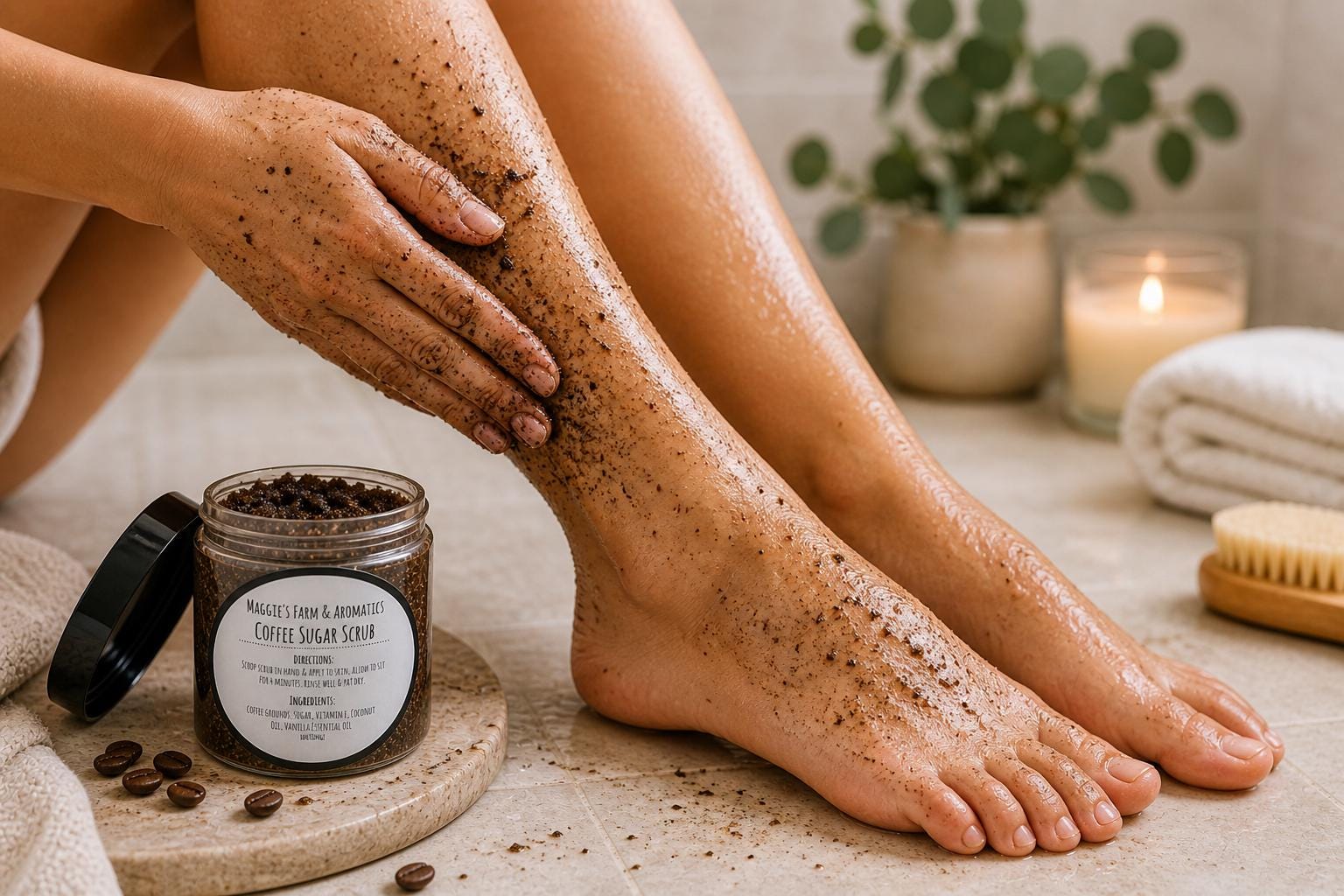Coffee Sugar Scrub product photo from Maggie's Farm & Aromatics Etsy listing