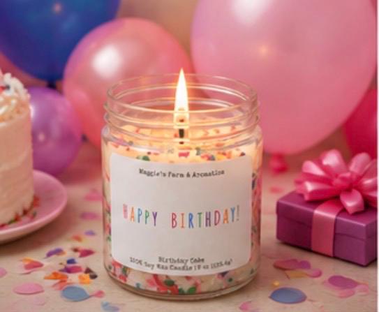 Birthday Cake Candle Soy Wax Candle Sprinkle Candle Birthday Gift