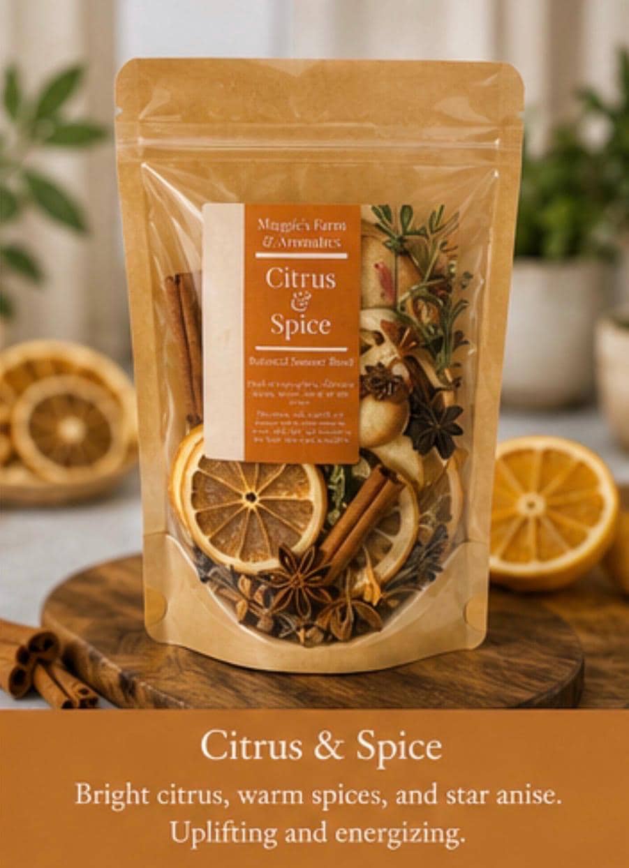 Simmer Pot Blend product photo from Maggie's Farm & Aromatics Etsy listing