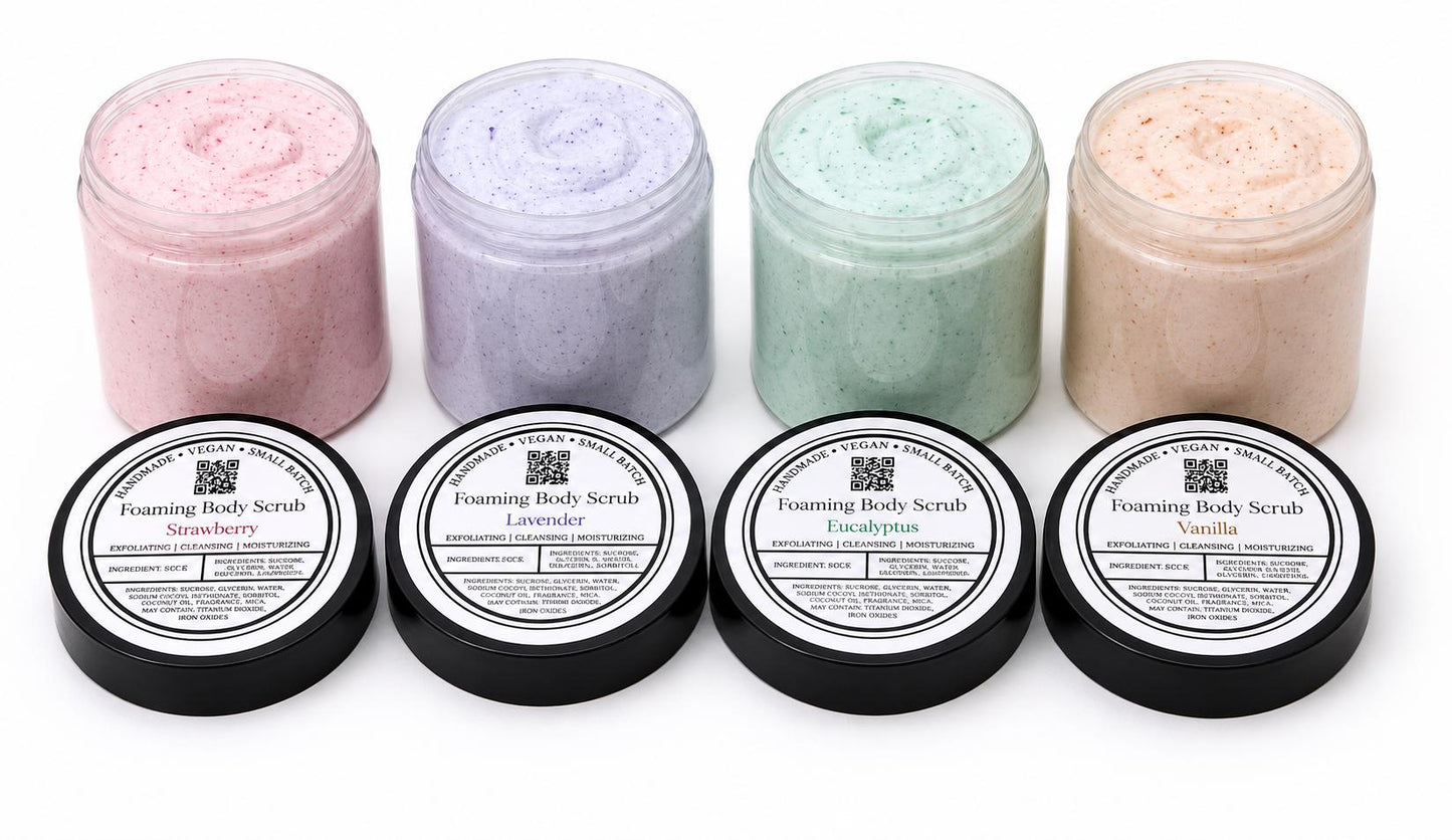 Foaming Body Scrub product photo from Maggie's Farm & Aromatics Etsy listing