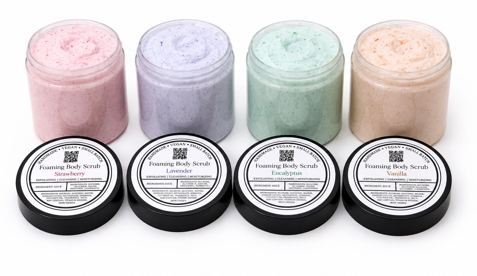 Foaming Body Scrub product photo from Maggie's Farm & Aromatics Etsy listing