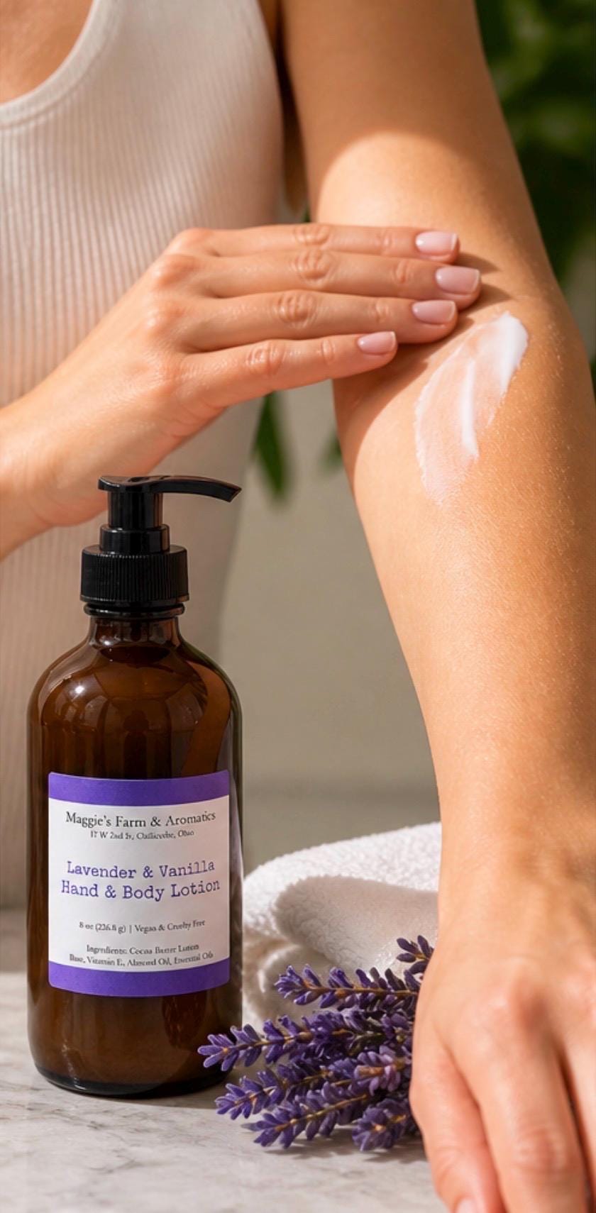Face and Body Lotion product photo from Maggie's Farm & Aromatics Etsy listing