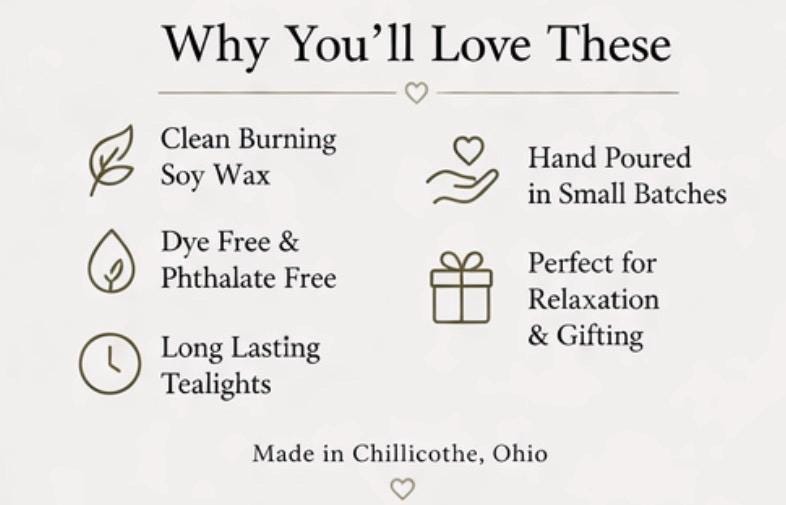 Handpoured Soy Tealight Candles, Vegan Aromatherapy Gift Set