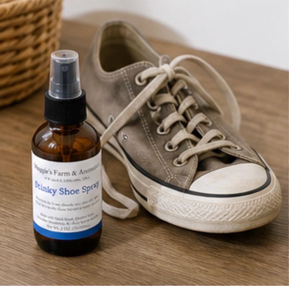 Shoe Spray product photo from Maggie's Farm & Aromatics Etsy listing
