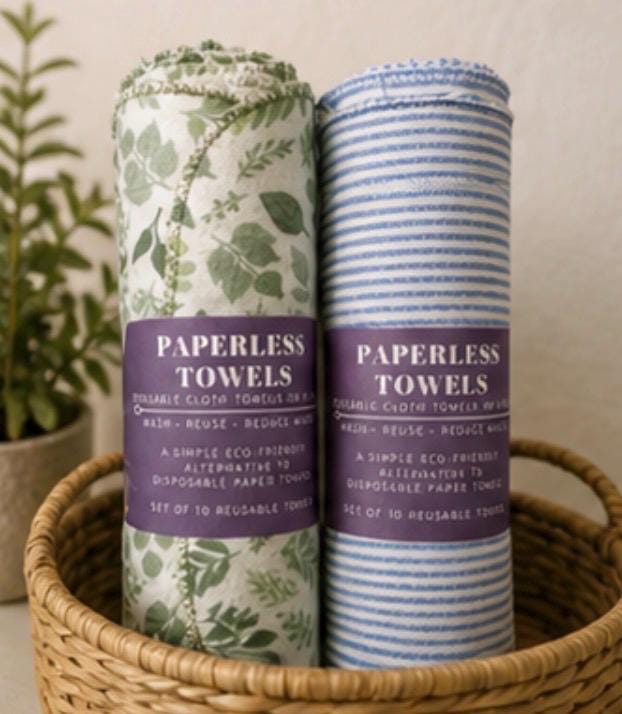 Reusable Paperless Towels product photo from Maggie's Farm & Aromatics Etsy listing