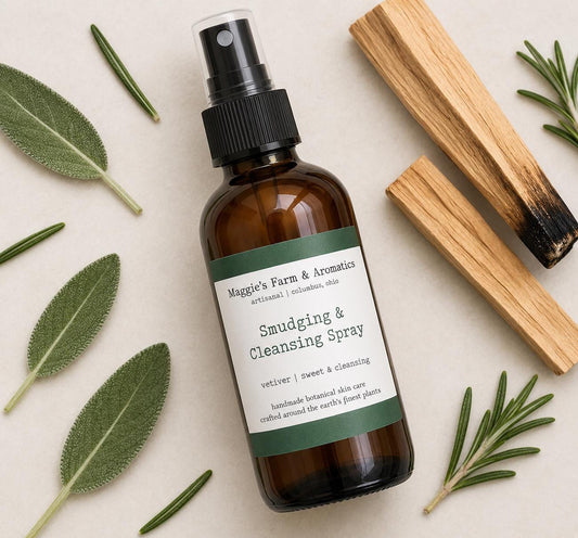 Smokeless Smudge Spray product photo from Maggie's Farm & Aromatics Etsy listing