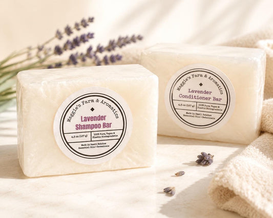 Shampoo + Conditioner Bar Set product photo from Maggie's Farm & Aromatics Etsy listing
