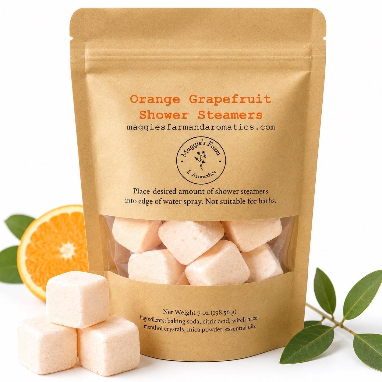 Shower Steamers product photo from Maggie's Farm & Aromatics Etsy listing