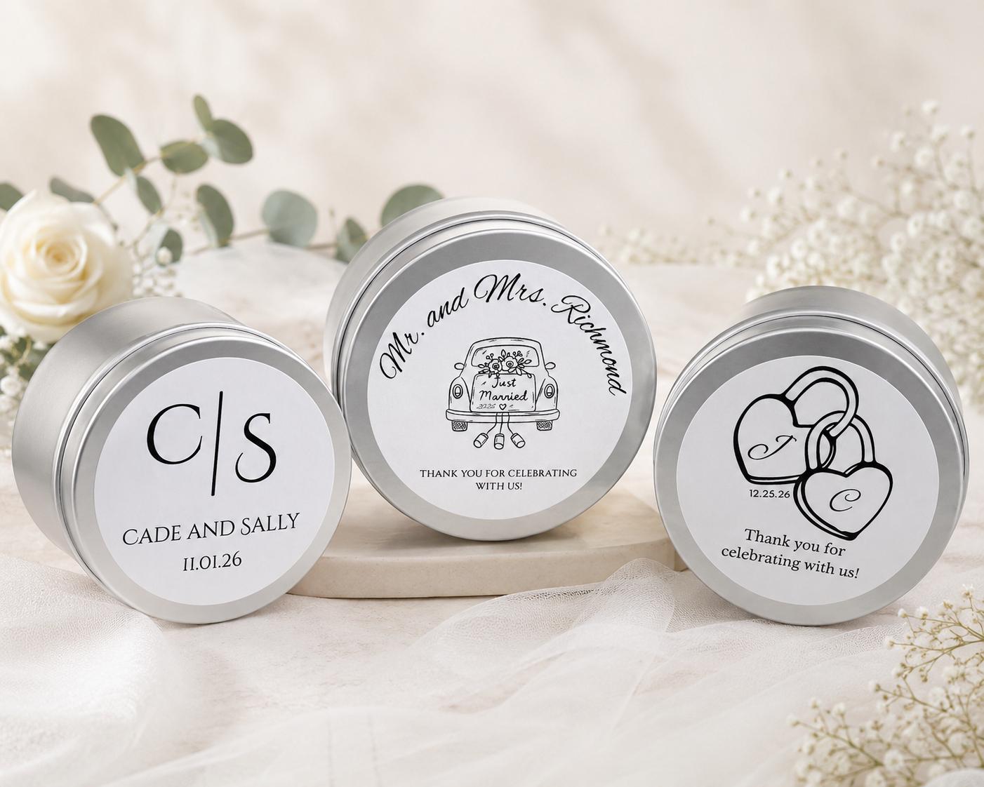 Personalized Wedding Favor Candles style photo from Etsy